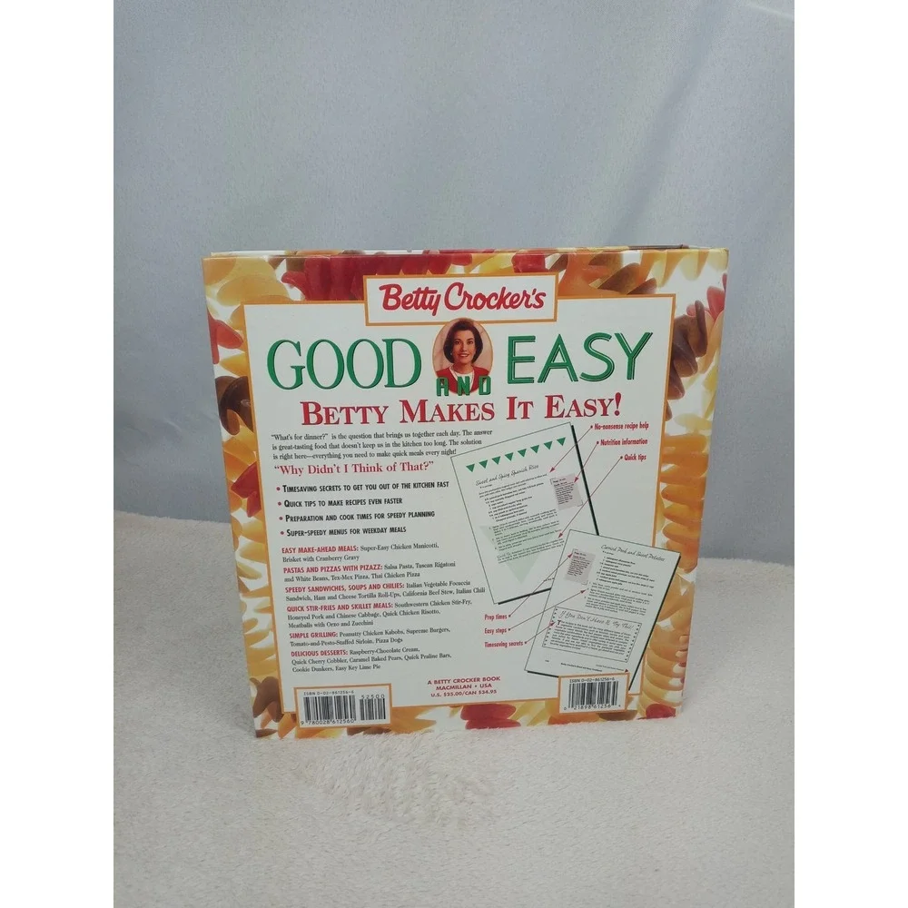 Betty Crocker's Good and Easy Cookbook Ring Bound Hardcover Quick‎ Meals Recipes